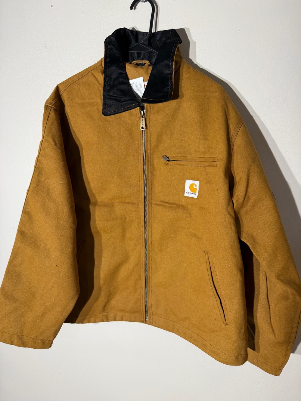 Reworked Carhartt Brown Work Jacket with Black Corduroy Collar